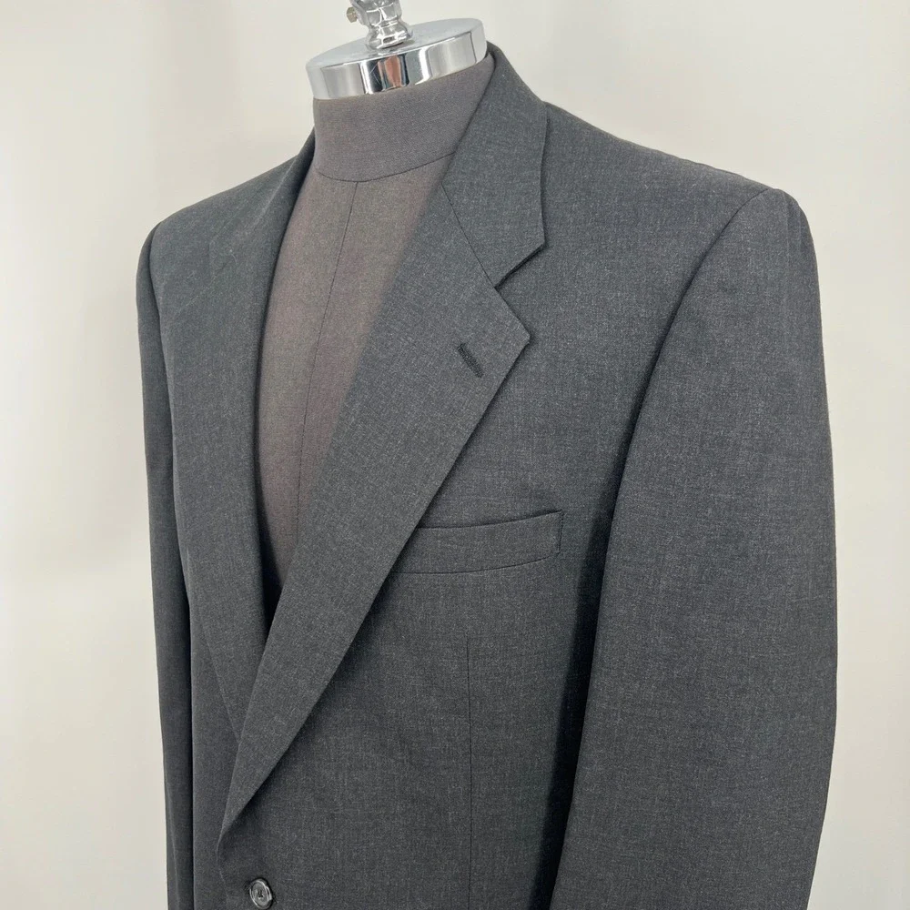 Burberry Black Wool Blazer Jacket‎ Saks 5th Avenue Size 40R Office Sophisticated